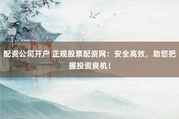 配资公司开户 正规股票配资网：安全高效，助您把握投资良机！