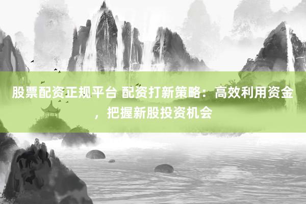 股票配资正规平台 配资打新策略：高效利用资金，把握新股投资机会