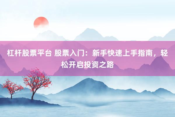 杠杆股票平台 股票入门：新手快速上手指南，轻松开启投资之路