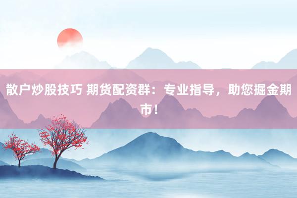 散户炒股技巧 期货配资群:专业指导,助您掘金期市!