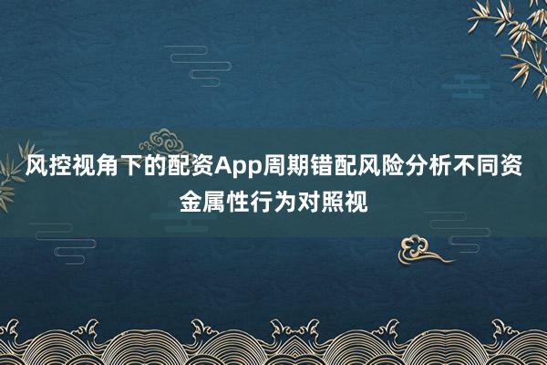 风控视角下的配资App周期错配风险分析不同资金属性行为对照视