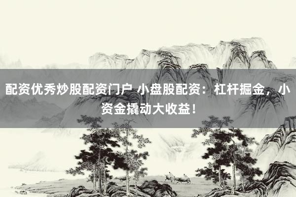配资优秀炒股配资门户 小盘股配资：杠杆掘金，小资金撬动大收益！