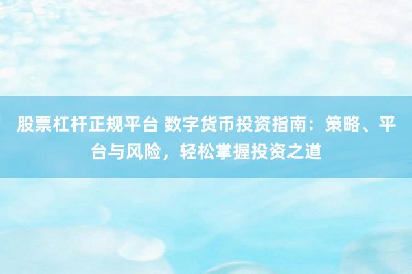 股票杠杆正规平台 数字货币投资指南：策略、平台与风险，轻松掌握投资之道