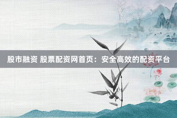 股市融资 股票配资网首页：安全高效的配资平台